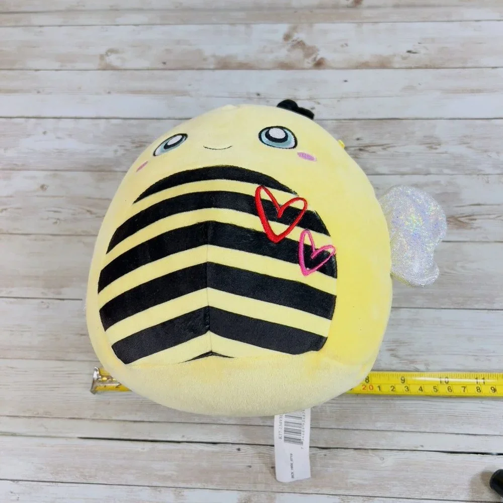 Squishmallow Kellytoy 10” Sunny The Yellow Bumble‎ Bee Hearts Plush Stuffed Toy